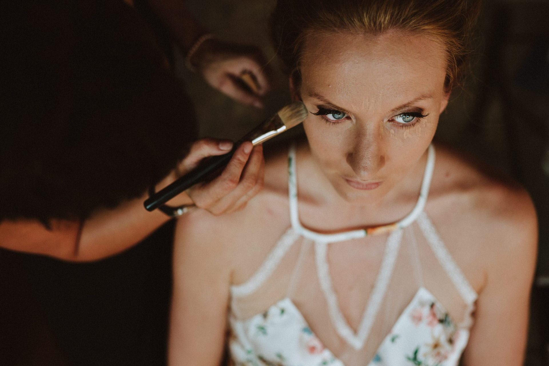 bride's getting ready during her wedding make-up